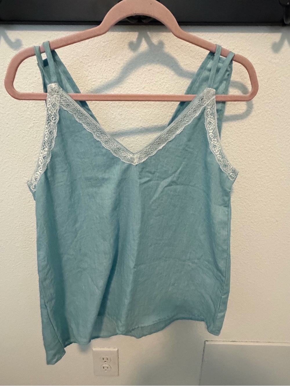 Women  Light Blue linen tank